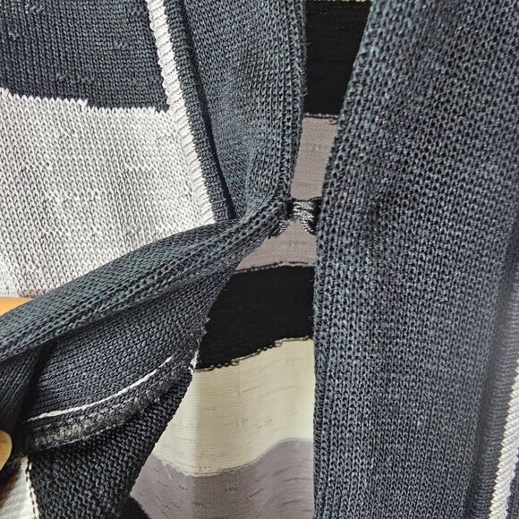 Ming Wang Open Front Hook Cardigan Sweater 1X Lilac Geometric Office Mature - Picture 6 of 11